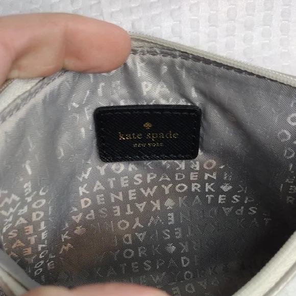 Kate Spade Mavis Street Gia Silver Glitter Wristlet Clutch - Picture 5 of 7